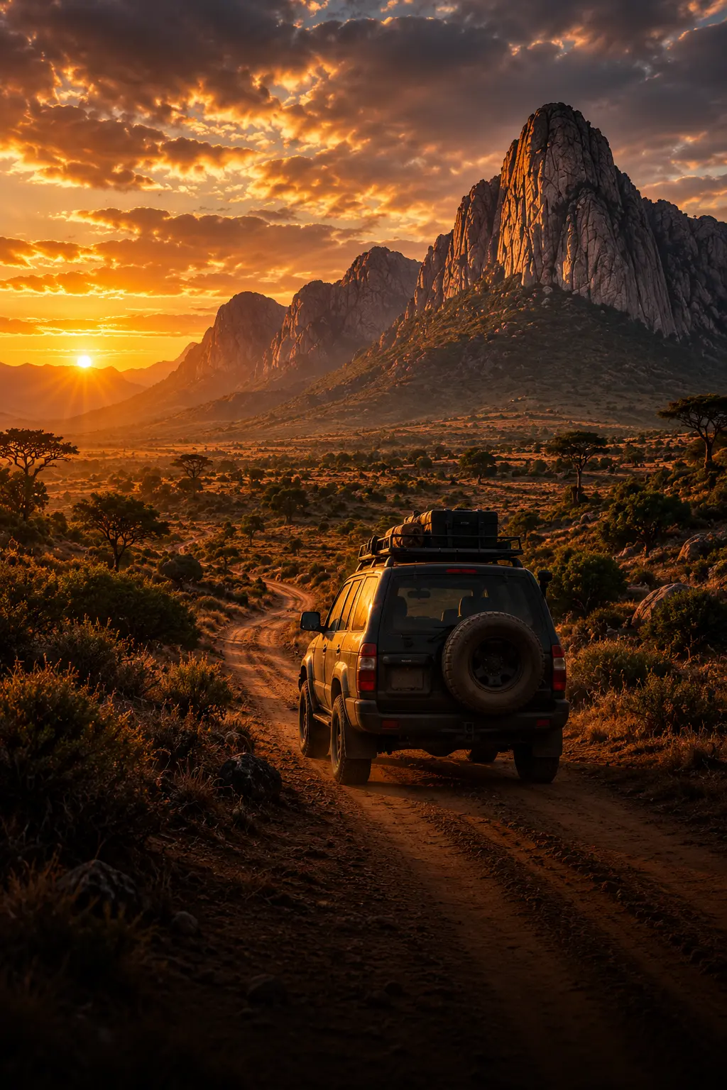 4x4 expedition on a remote track