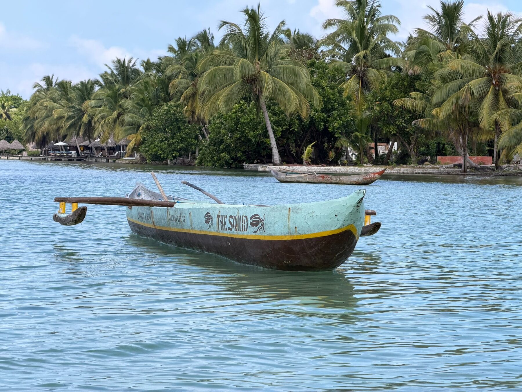 Traditional pirogue on the tropical coast of Madagascar